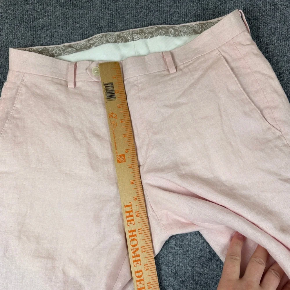 Ralph Lauren Pants Mens 32x30 Pink 100% Linen Flat Front Dress Trouser